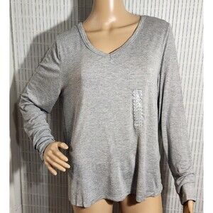 Justify Long Sleeve Knit Top For Women Size XL Lightweight Color Gray